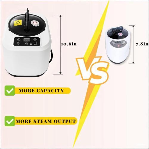 5L Sauna Steamer with Larger Volume and More Steam Output, Fcc Certified 5L & 2000W Steam Generator, Sauna Steamer Machine with Remote Control, Portable Sauna Steamer, White