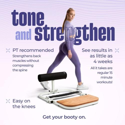 BootySprout Hip Thrust Machine for High Resistance Glute Training - Home Gym Workout - Comes with 45, 90, and 135 Lbs of Resistance