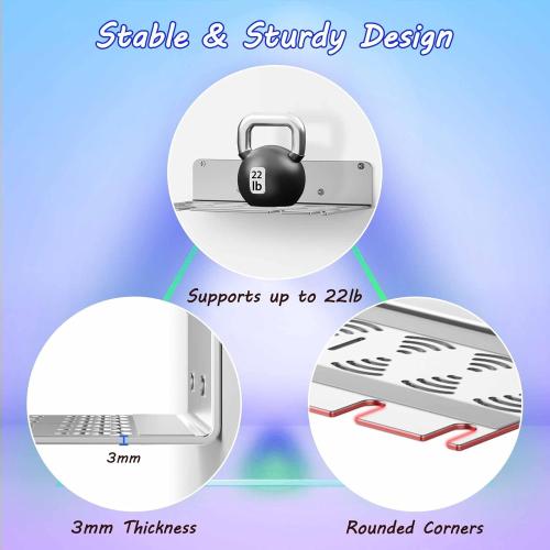 ZHGM Wall Mount for PS5 Slim/PS5 Pro/PS5, Metal Wall Mount Kit for Playstation 5 Console & Controllers, Enhance Heat Dissipation Console Wall Mount, Space Saving & Stable Wall Stand Holder (Silver)