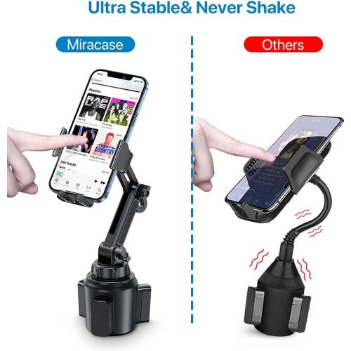 Miracase [Upgraded Version Cup Phone Holder for Car, Universal Adjustable Long Neck Car Phone Mount Cradle Friendly Compatible with iPhone Samsung Google and All 4.0-7.0 inches Smartphones