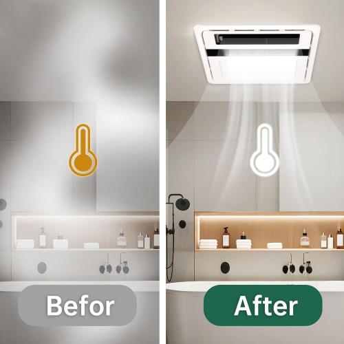 Bathroom Fan with Light and Heater, 1700W,140 CFM Ventilation, Remote Control,Quiet Exhaust, 4-in-1 Design for Heating, Lighting, Ventilation & Air Circulation for Comfort in Any Season