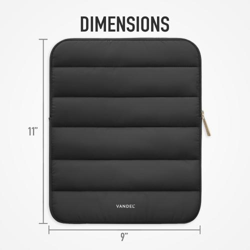 Vandel - The Original Puffy iPad Sleeve 9-11 Inch Tablet Sleeve, Black i Pad Case for Women and Men, Cute iPad Air Pouch, 9 10 Inch, 11 Inch Bag