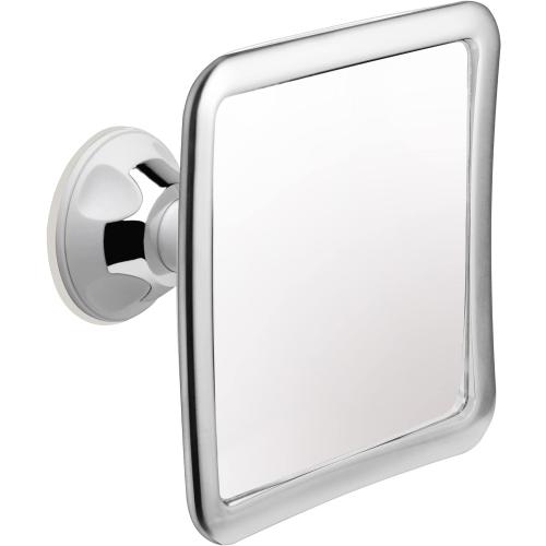 MIRRORVANA Fogless Shower Mirror for Shaving with Upgraded Suction, Anti Fog Shatterproof Surface and 360° Swivel, No Magnification, 6.3 x 6.3 (Chrome)