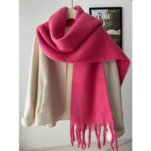 OUNIYA Large Chunky Scarf Oversized Fluffy Scarves Blanket Big Wool Thick Winter Warm