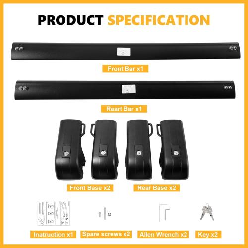 260lbs Lockable Roof Rack Cross Bars Compatible with Subaru Forester Wilderness 2022 2023 2024 with Raised Side Rails, Heavy Duty Aluminum Roof Crossbars Rooftop Luggage Racks Carrier