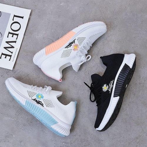 EkOkim Lightweight Soft Bottom Non-Slip Sports Casual Shoes Women's Hollow Fly Woven Summer Breathable Mesh Shoes (Color : Blue, Size : 38