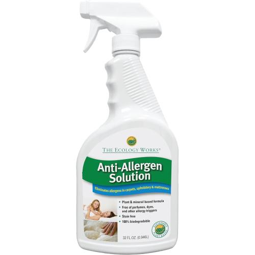 The Ecology Works- Plant-Based Dog & Cat Allergy Spray, Dander Remover & Dust Mite Waste Reducer for Relief from Allergies - Cleans Home, Bedding & Furniture Naturally, Fragrance-Free