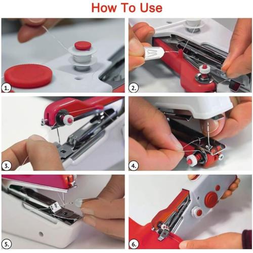 Quick Sew Mini Handheld Sewing Machine, Portable Electric Sewing Machine For Beginners Adults, Easy To Use Suitable for Sewing Clothes, Fabrics, Family Travel, DIY
