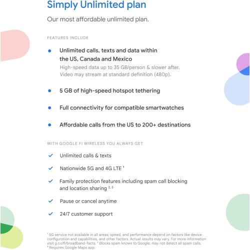 Google Fi Wireless SIM Kit Talk/Text/Data (2PK)