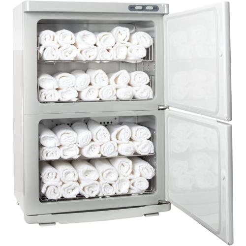 ForPro Professional Collection Expert Double Hot Towel Warmer, 46L Extra Large Capacity, Holds 48 Towels, Rust Resistant Towel Heater with Stainless Steel Racks, 25.5 H x 17.75 W x 11 D, White