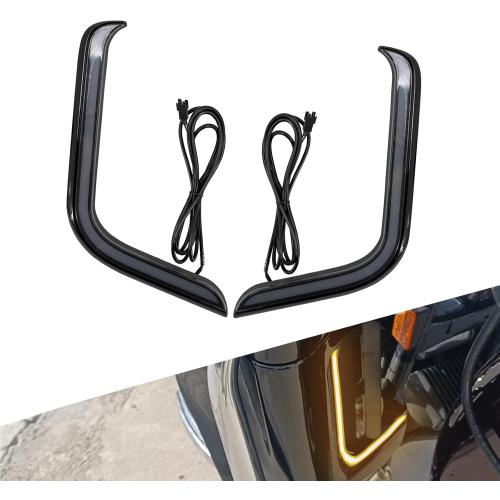 LED Lower Fairing Accent Lights Running Turn Signal Lamps Fit For Harley Touring Electra Street Road Glide Tri Glide 2006–2013 Black