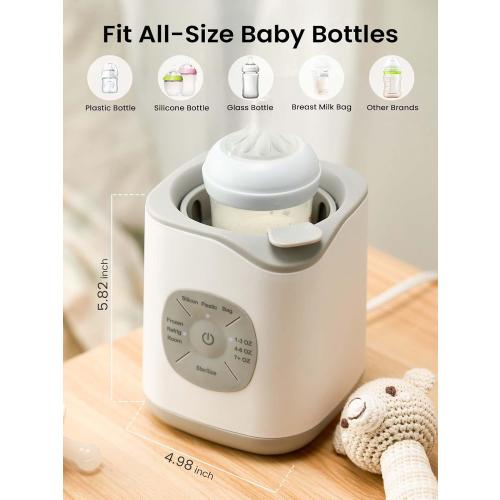 Grownsy Bottle Warmer, Baby Bottle Warmer Fast for Breastmilk & Formula, Accurate Temperature Control, Milk Warmer for All Bottles with Thaw, Sterilizing, Keep Warm, Heat Food