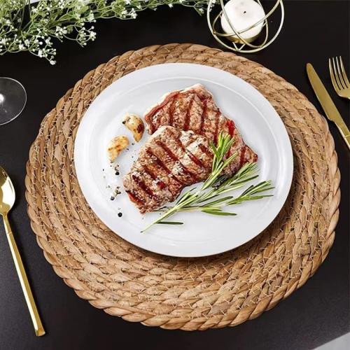 Handmade Heat Resistant Round Woven Placemats Set of 13 Wicker Boho No Chemical Natural Water Hyacinth Place Mats, Farmhouse Table Mats for Kitchen Dining Table,Home Decorations,Wedding