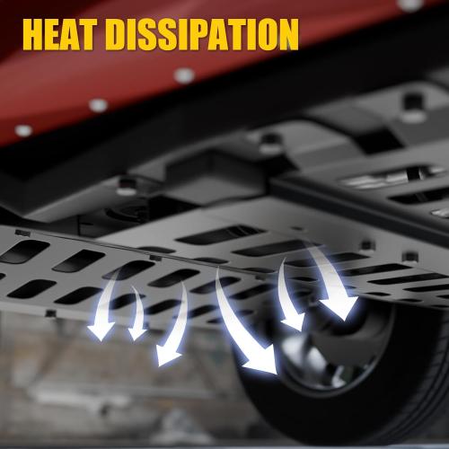 Skid Plates Compatible with 2021-2025 Ford F150 3.5L Supercrew Engine Lower Protection Carbon Steel Transmission Splash Guard Underbody Protecter 2024 F-150 Accessories