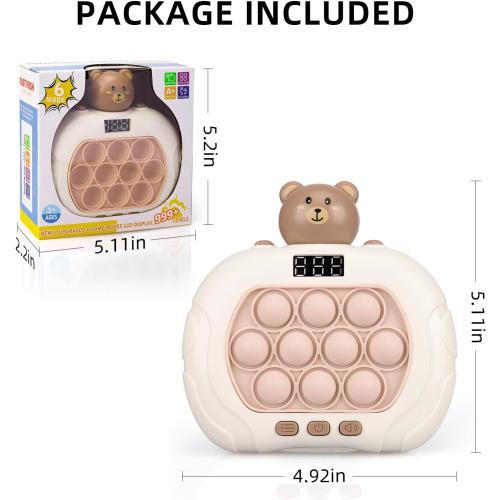 Blackma Fast Push Light Up Fidget Toys for Kids, Handheld Puzzle Game Sensory Toys, Christmas Toys Gifts for 3-12 Year Old Boys Girls (Bear)