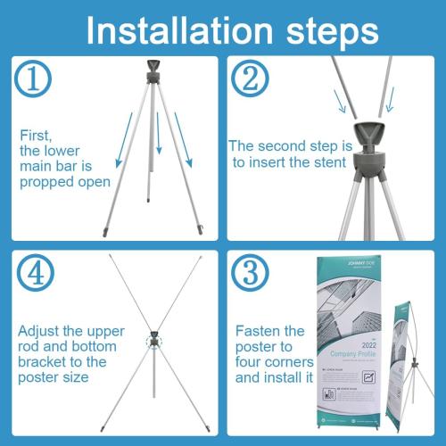 2 Pack X Frame Banner Stand Fits Any Banner Adjustable Size 23X63 to 32X78 with Portable Retractable Carrying Bag, Customize Stand for Trade Show Exhibition Market and Store Display, Silver