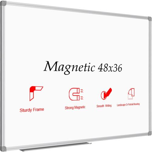 JILoffice Magnetic Dry Erase Board/Whiteboard, White Board 48 x 36 Inch, Silver Aluminum Frame Wall Mounted Board for Office Home and School
