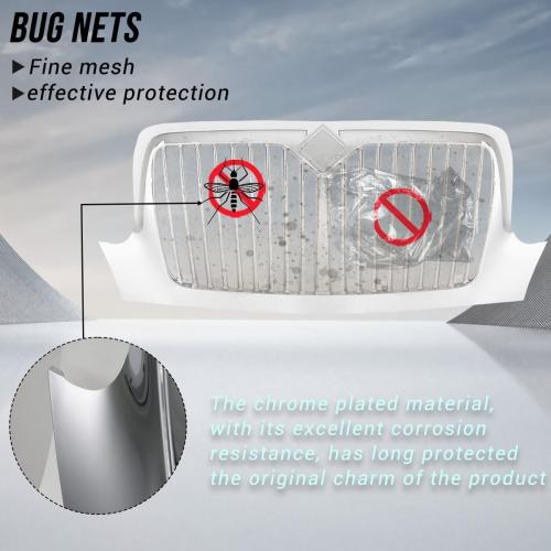 Chrome Grill Grille Compatible With 2001-2016 International Durastar 4300