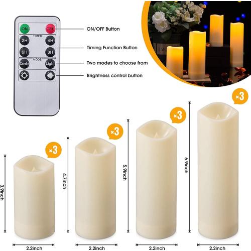Flameless Candles Battery Operated Waterproof Led Candles Candles with 2 Remotes Contro for Wedding, Party, Birthday