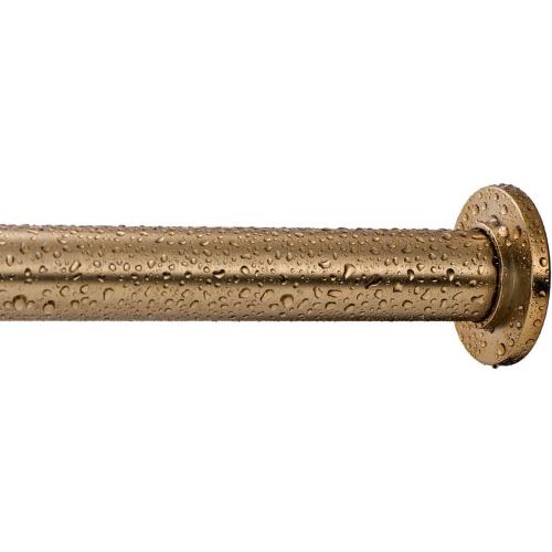 Ivilon Tension Curtain Rod - Spring Tension Rod for Windows or Shower, 54 to 90 Inch. Warm Gold