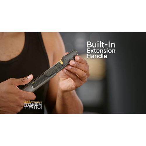 Color Black Micro Touch Titanium Trim PRO, Rechargeable Lighted Hair Cutting Tool and Body Groomer, Black