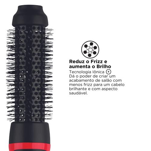 REVLON One-Step Root Booster Round Blow Dryer Brush and Hair Styler - Revive Styles, Boost Roots, and Add Volume to hair with this Hot Air Brush, 1 ½ inch Barrel (Black)