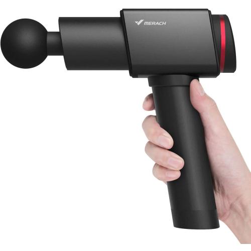 Merach Cordless Handheld Muscle Massage Gun with 6 Heads, 6-Speed Electric Quiet Deep Tissue Muscle Massager Professional Percussion Vibration Massage Device Tools for Body Pain Relief Foot Back Neck