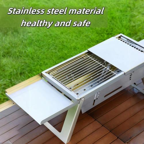 Small Protable Charcoal Grill Outdoor: BBQ MINI Foldable Carbon Griller for camping (2 pack)
