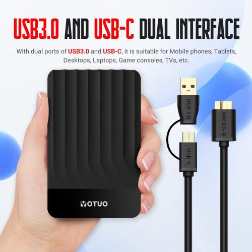 Size 500GB Color Black Portable External Hard Drive Storage Expansion Mobile HDD USB 3.0 for PC, Mac, Desktop, Laptop, PS4, PS5, Xbox One X/S, Xbox 360, Xbox Series X/S, Office & Game (Black, 500GB)