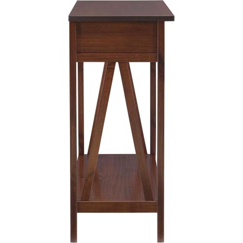 Linon Home Dcor Console Table, 42.01w x 13.98d x 30.71h, Antique Tobacco