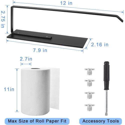 Paper Towel Holder, Magnetic Paper Towel Holder for Fridge, Toilet Paper Roll Holder Magnet Towel Rack Wall Mount Fridge Organizer for Paper Towels Rolls Bathroom Pantry RV Kitchen Storage