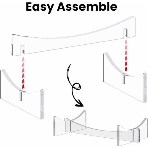 Football Stand Holder, 2-Pack Acrylic Display Stand for Rugby Ball, Clear Rack for Memorial Sports Gloves, 5.9x3.5x1.3 inch