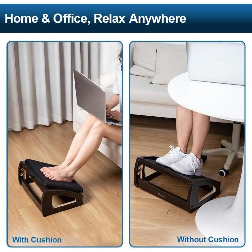 StrongTek Foot Rest & Kids 2-Step Stool Set, 4-Angle Adjustable Under-Desk Footrest   Rubber Wood Step Stool with Handles, Non-Slip Support for Office, Bathroom & Kitchen