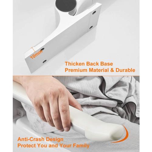 Toilet Grab Bar 29.5Inch, Stainless Space Aluminum Strong Bathtub Safety Rails Shower Grab Bars Handle for Elderly Seniors, Flip-Up Bathroom Hand Support, Handrails Arms Sturdy Mounted Bath Grips