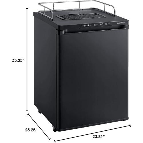 24 Inch Wide Kegerator Conversion Refrigerator for Full Size Keg - Black