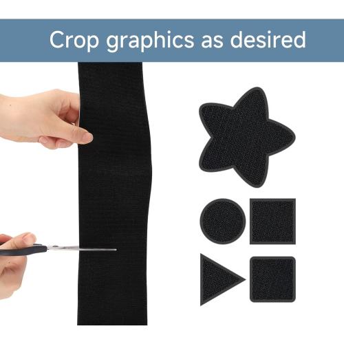 Strong Sticky Heavy Duty Hook and Loop Interlocking Tape Strips with Adhesive (Black, 1 inch 16.3 feet)