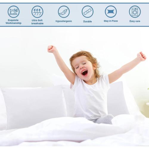 Comfort Beddings Pack of 2 Youth Pillowcases 16x22 Premium 100% Cotton Blend White Youth Pillow Case Zipper Closure, Super Soft and Cozy Youth Pillow Covers (Size-16x22, White)