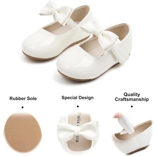 Sizes 12.....Felix & Flora Toddler Flower Girl Dress Shoes - Girl Ballet Flats Party School Shoes Wedding