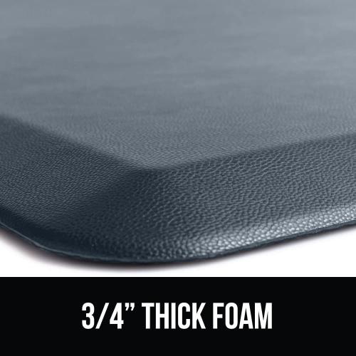 GORILLA GRIP Comfortable Cushioned Kitchen Mats for Floor, 39x20, Waterproof and Stain Resistant Soft Top, 3/4 Inch Thick Ergonomic Standing Desk Anti Fatigue Mat, Foam Supports Ankles, Feet, Charcoal