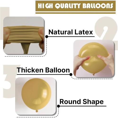 PartyWoo Tan Balloons 100 pcs 12 Inch Light Brown Neutral Boho Coffee Latex Helium Balloons for Wedding Baby Shower Gender Reveal Graduation Safari Woodland Birthday Party Decorations Tan-F19