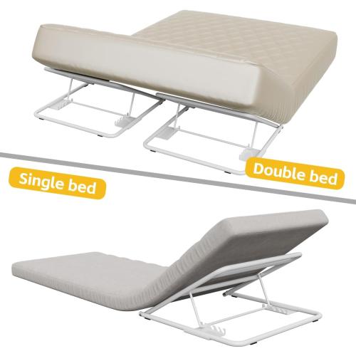 Under Mattress Wedge Lift - 2 Pack, 4-Level Adjustable Bed Risers for Seniors, Heavy-Duty Metal Frame Holds 200 Lbs, for Head Elevation & Sleep Support