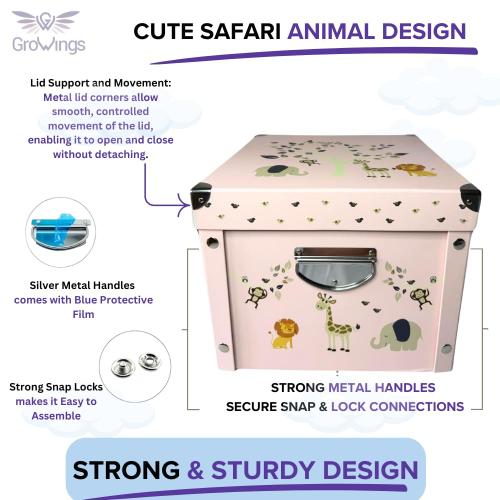 GroWings Baby Keepsake Box - Large Memory Storage for Newborns, Suitable for Boys and Girls, Strong, Durable, and Collapsible Gifts