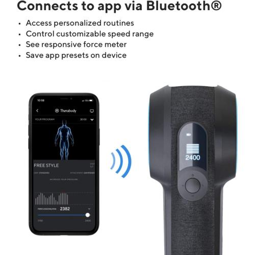 TheraGun Pro Handheld Deep Tissue Massage Gun - Bluetooth Percussion Massage Gun & Personal Massager for Pain Relief & Circulation in Neck, Back, Leg, Shoulder and Body (Black - 4th Gen)