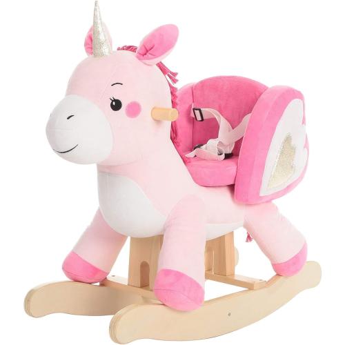 labebe - Baby Rocking Horse, Ride Unicorn, Kid Ride On Toy for 6 Month-3 Year Old, Infant (Boy Girl) Plush Animal Rocker, Toddler/Child Stuffed Ride Toy (Pink)