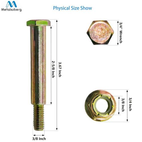 Deck Wheel Shoulder Bolt and Flanged Lock Nut Replaces 193406 184219 137644 532193406 532137644 738-3056 938-3056 for MTD cub Cadet,craftman.(2pcs Pack)