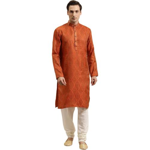 Sojanya Large (Since 1958 Men'S Jacquard Silk Kurta