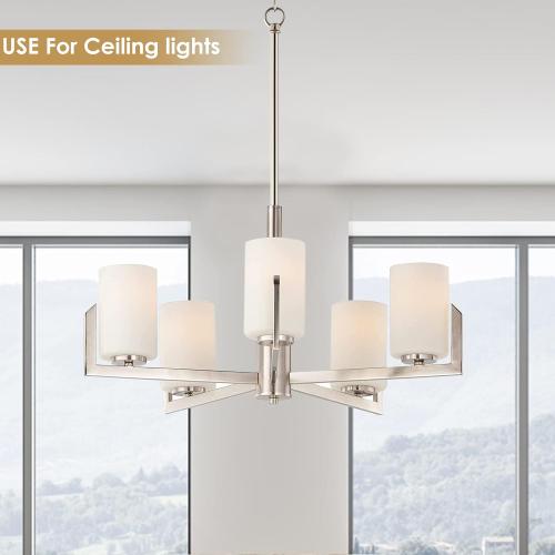 6 Pack White Frosted Glass Shades Replacement,5.51in Height,3.94in Diameter,1.65in Fitter, Cylinder Glass Shade Covers Replacement Globe for Pendant Light Floor lamps light fixtures Wall Sconces