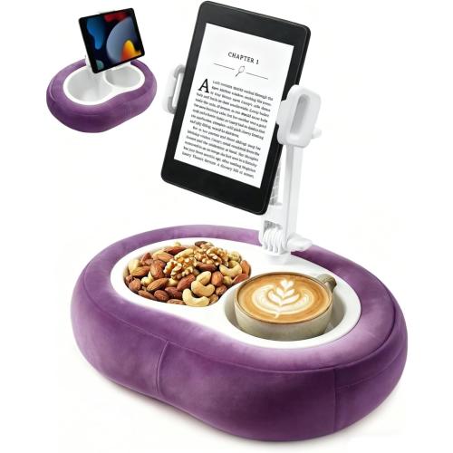 Miledi Tablet Pillow Stand for Bed with 360° Rotating Holder, Purple