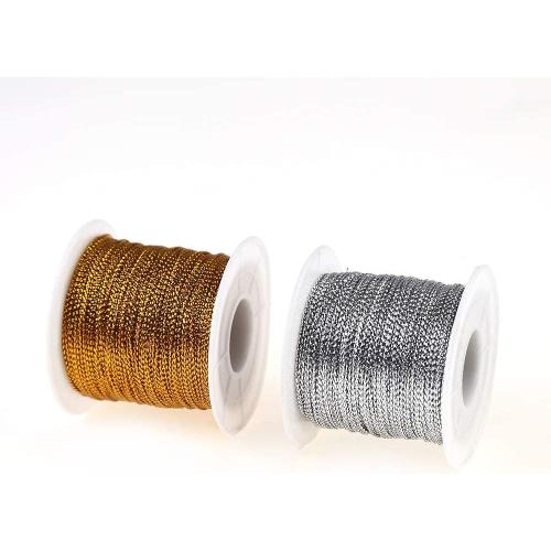 2 Spools 656 Feet Metallic Thread Gold Jewelry Thread Silver Craft String Tinsel String Craft Making Cord