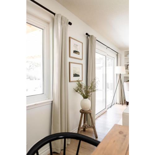 100% Blackout Shield Linen Blackout Curtains for Bedroom 84 Inches Long, Back Tab/Rod Pocket Living Room Drapes, Thermal Insulated Blackout Curtains 2 Panels Set, 50 W x 84 L, Oatmeal